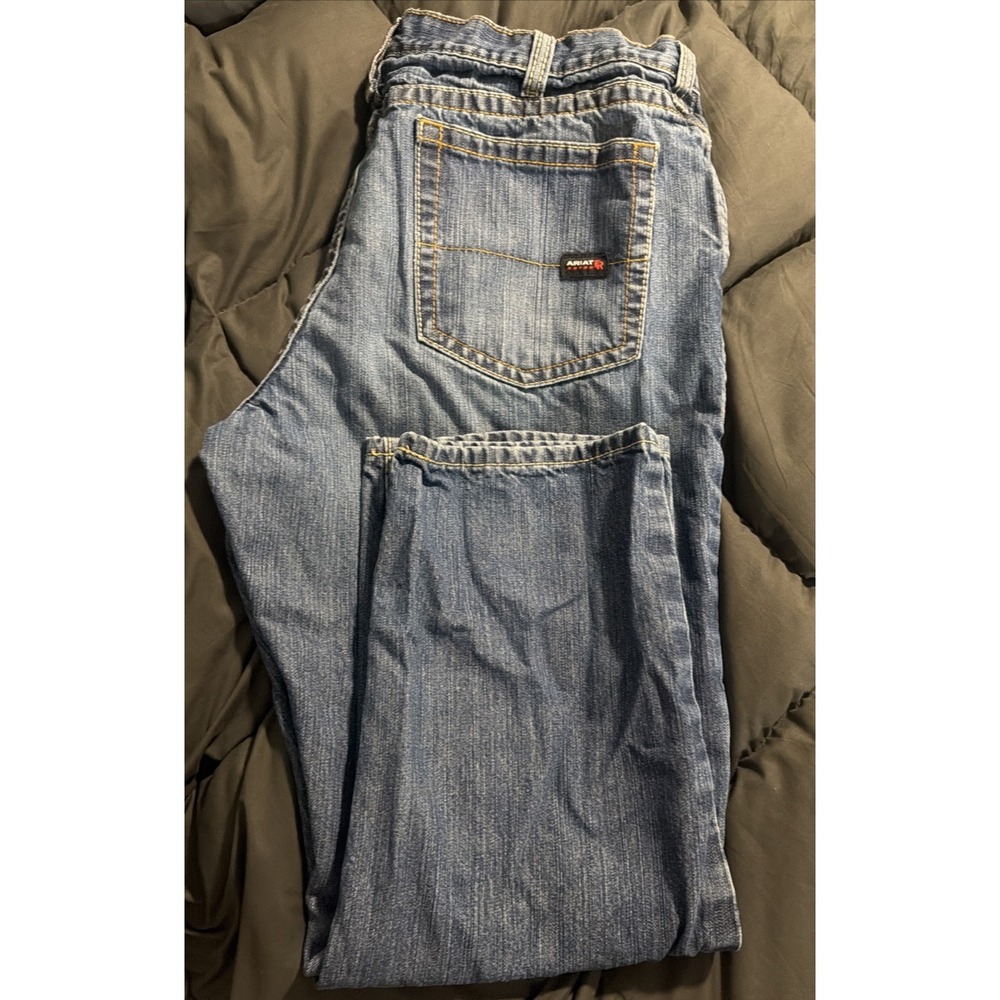 Ariat Cat2 FR Jeans Mens 42x32 M3 Loose Straight Work Denim Flame Resistant B